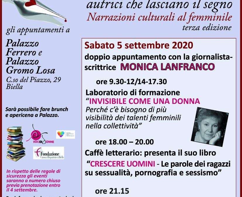 Biella, 5 settembre – Terza edizione “Narrazioni  culturali al femminile”