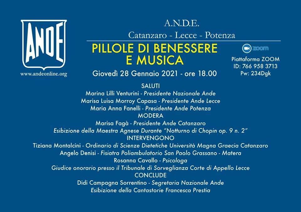 28 gennaio – Pillole di benessere e musica