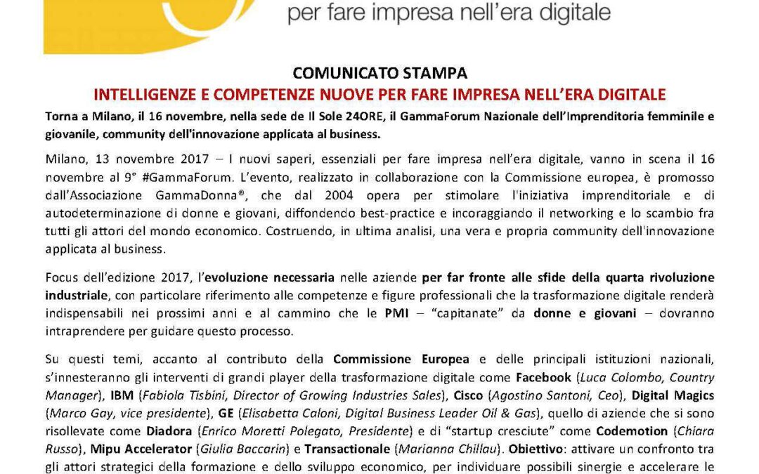 Intelligenze e competenze nuove per fare impresa nell'era digitale