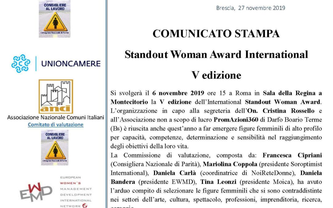 Standout Woman Award International V edizione