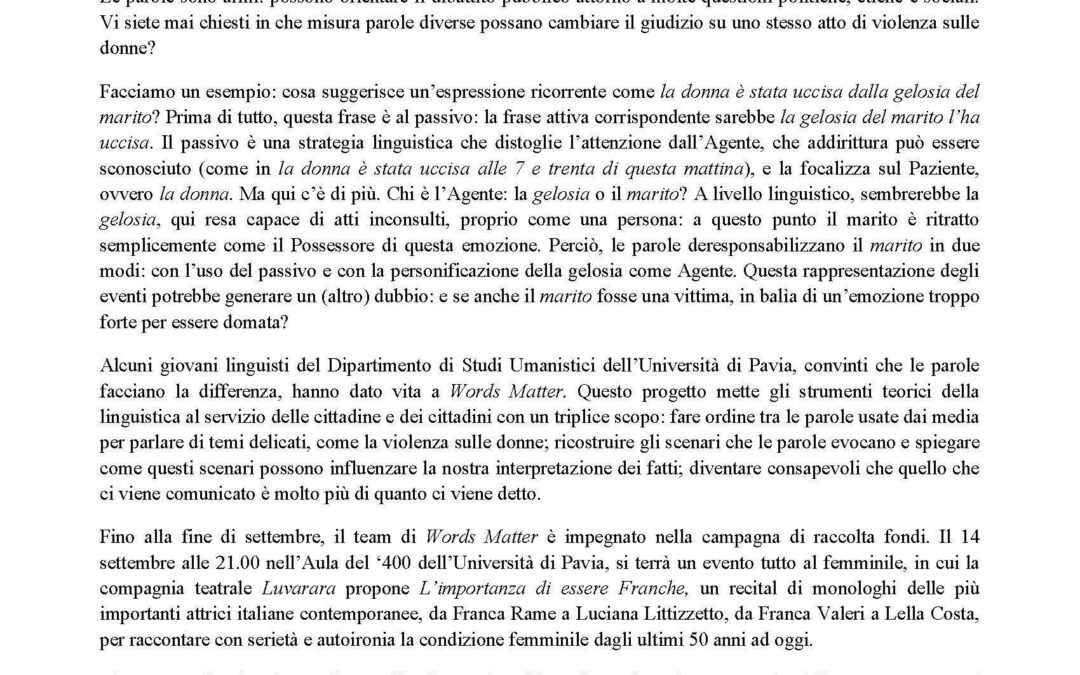 Progetto:  Words Matter