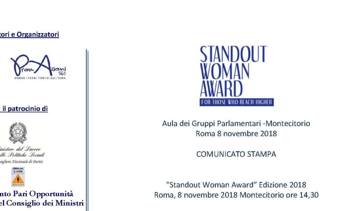 “Standout Woman Award” Edizione 2018
