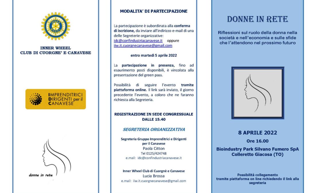 8 aprile – Incontro: Riflessioni sul ruolo della donna nella società e nell’economia e sulle sfide che l’attendono nel prossimo futuro