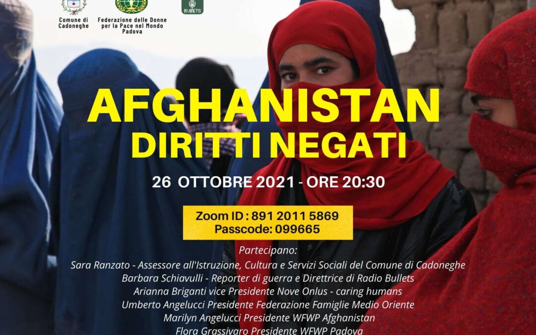 26 ottobre, Evento WFWP – AFGHANISTAN: DIRITTI NEGATI