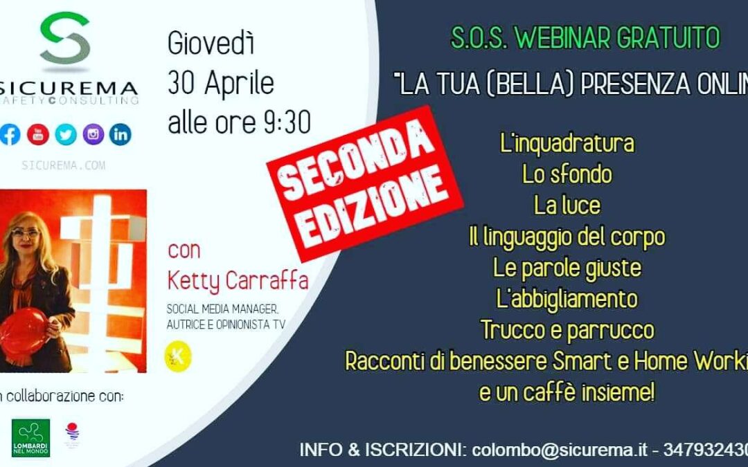 30 aprile – Seconda edizione del Corso gratuito “La tua presenza on line”