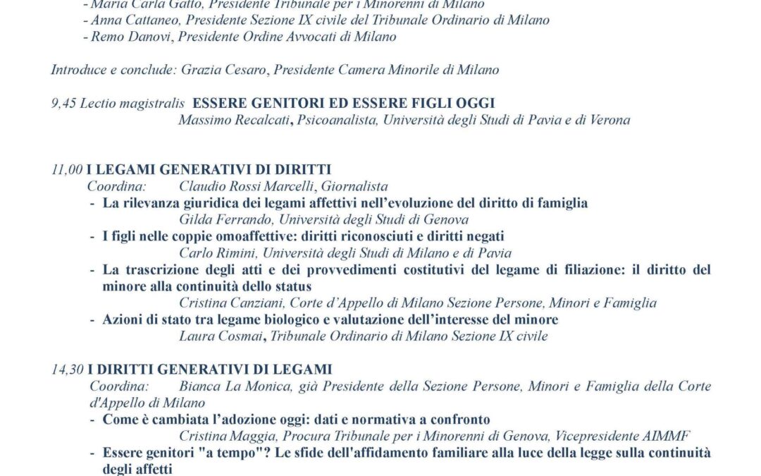Milano, 4 ottobre – Essere genitori e figli oltre il legame biologico