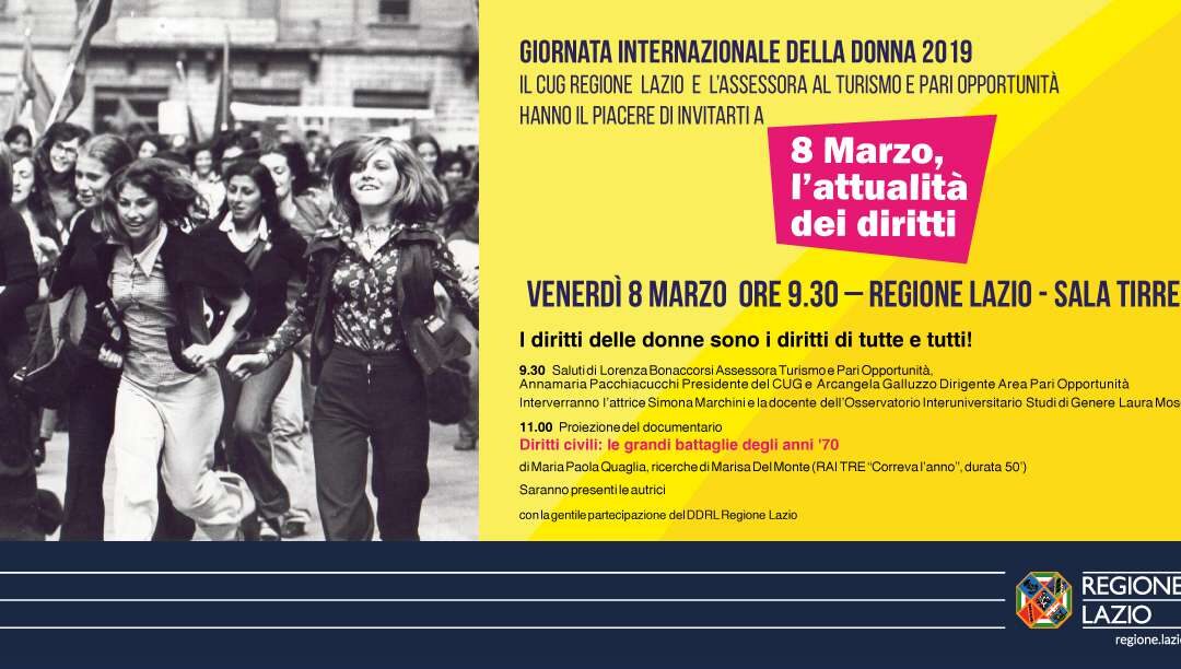 Roma, 8 marzo – L’attualità dei diritti