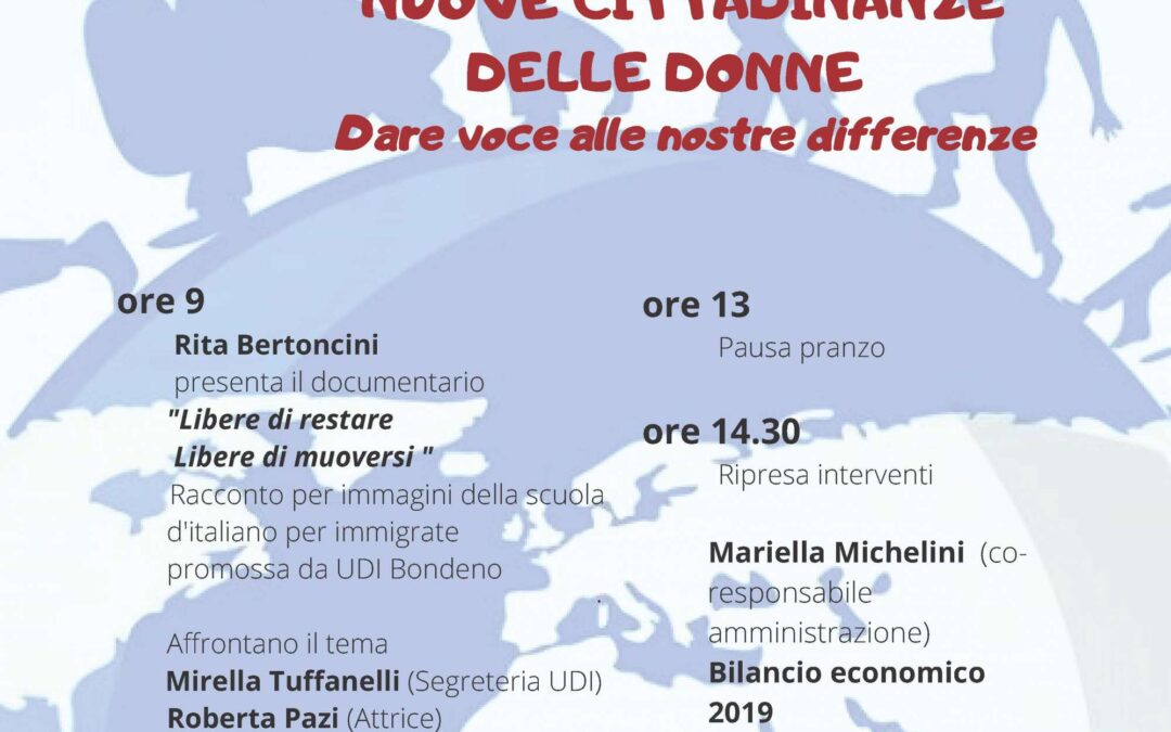 Ferrara, 1 febbraio – Assemblea UDI – NUOVE CITTADINANZE DELLE DONNE “dare voci alle nostre differenze”