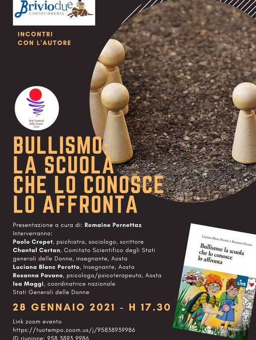 28 GENNAIO, #STATIGENERALIDONNE ON LINE:  Presentazione del libro sul bullismo ” La scuola che lo conosce lo affronta”