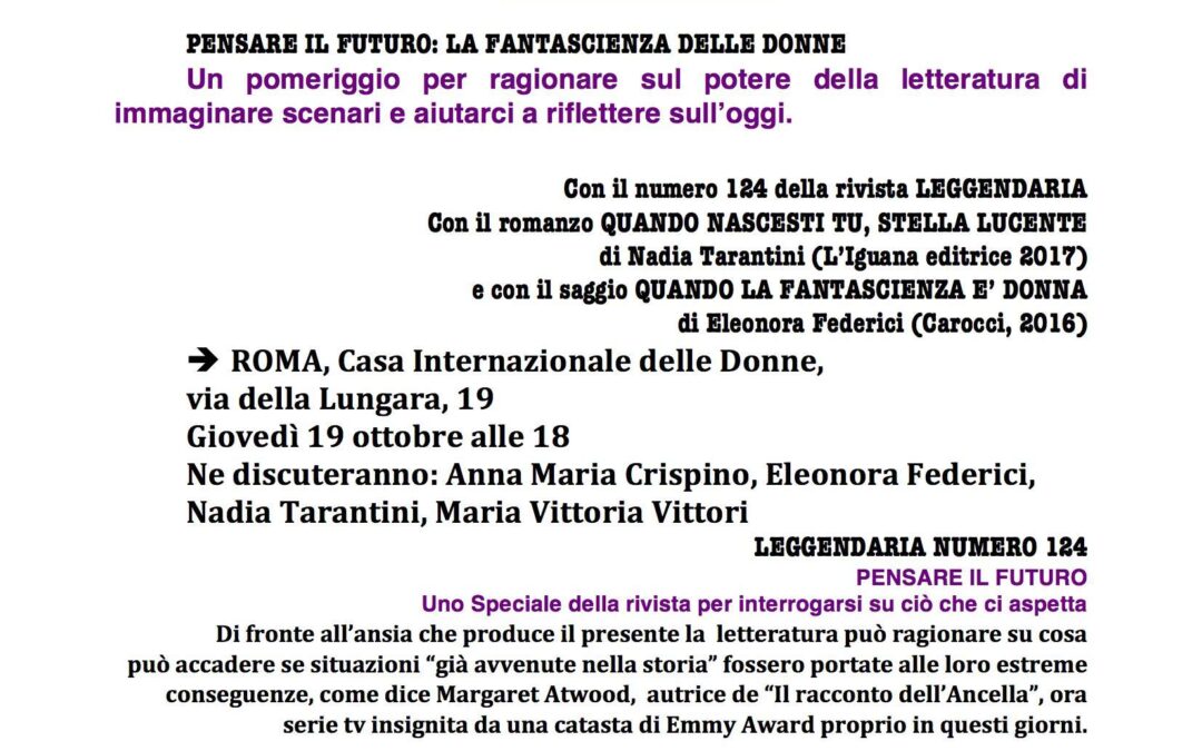 Roma, 19 ottobre – “Pensare il futuro”