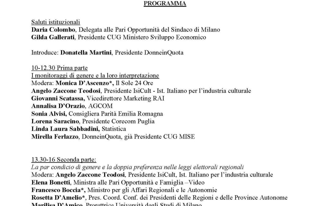 Milano, 22 febbraio – Donne e politica. Tra rappresentazione e rappresentanza