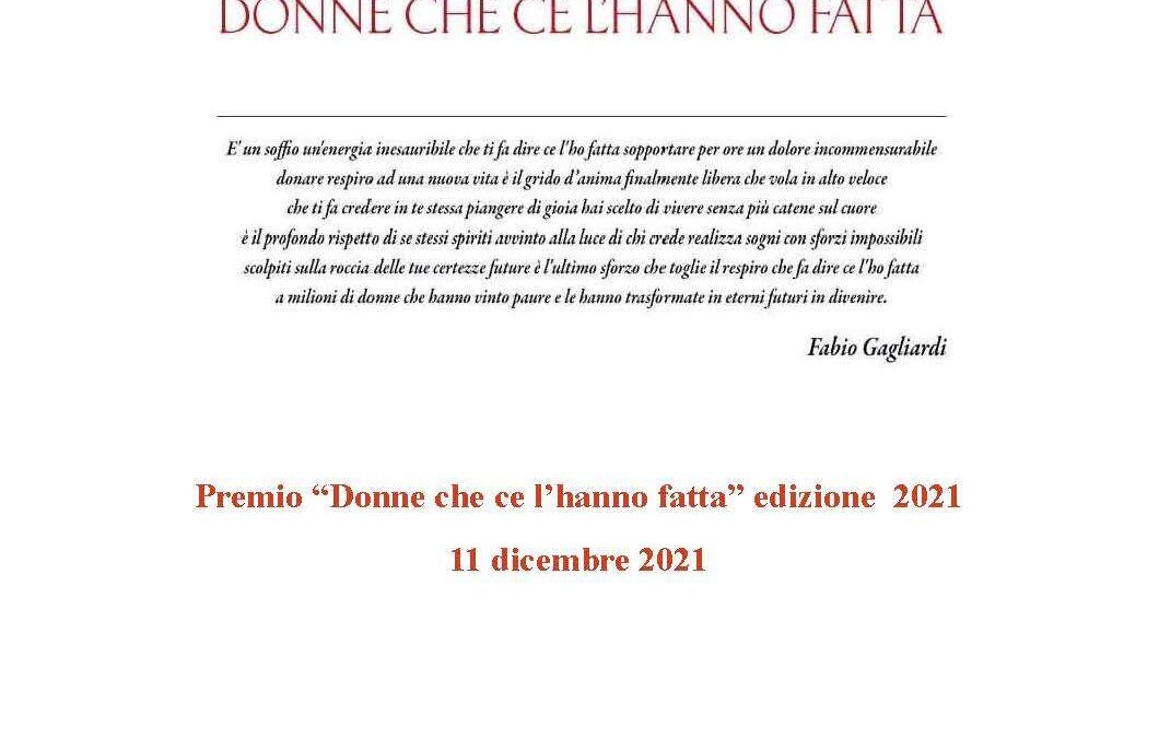 Premio “Donne che ce l'hanno fatta 2021