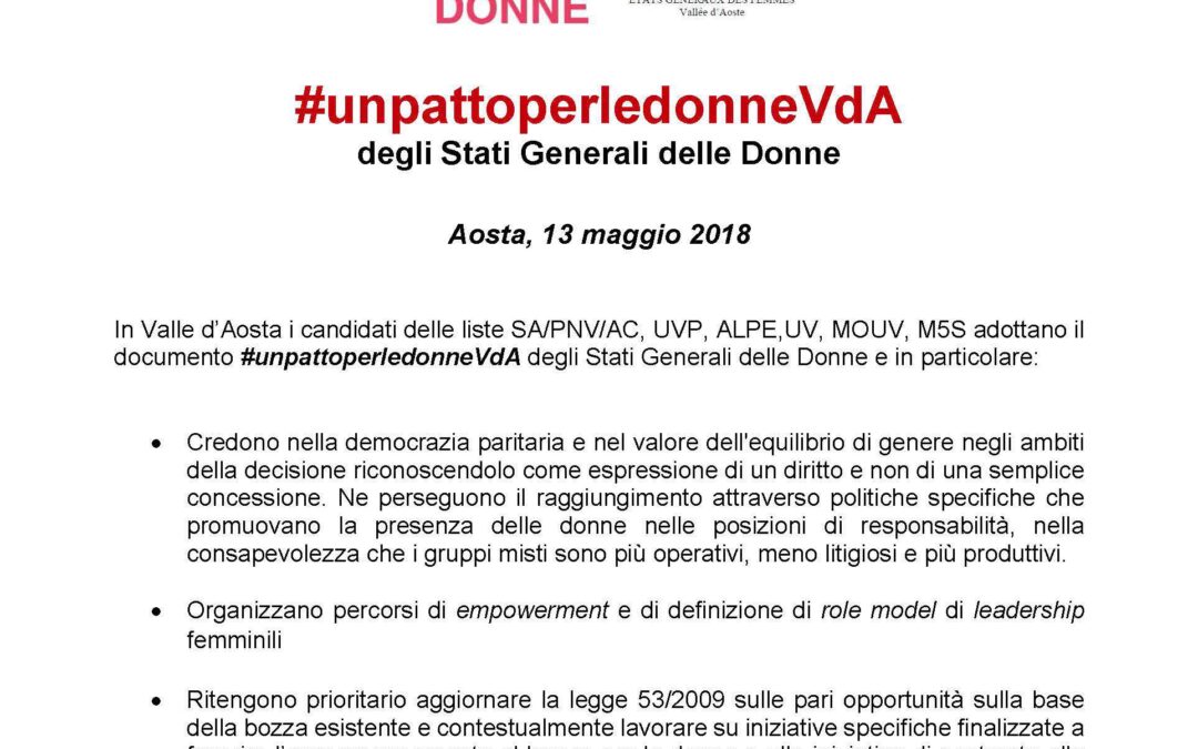 IL PATTO PER LE DONNE DELLA VALLE D'AOSTA