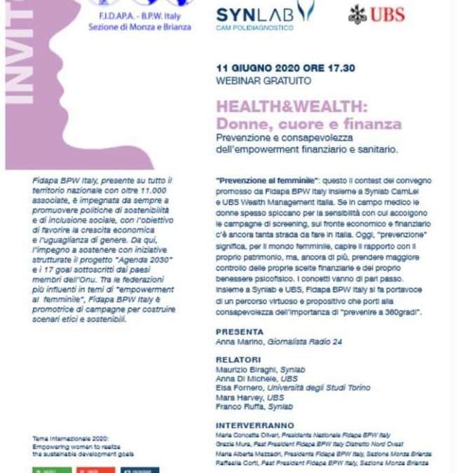 11 giugno – Convegno   HEALTH and WEALTH