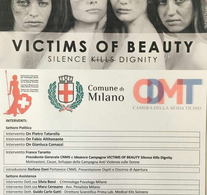 Milano, 8 Novembre – Evento VICTIMS OF BEAUTY – Silence Kills Dignity