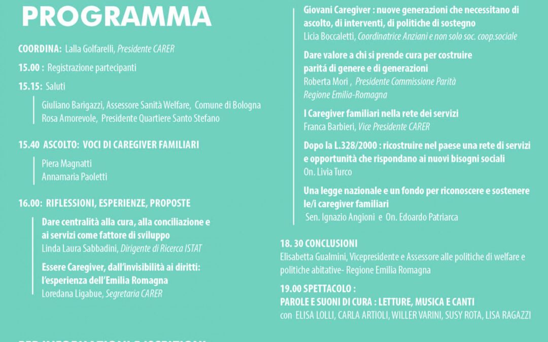 Bologna, 19 gennaio 2018 – LA CURA AL CENTRO