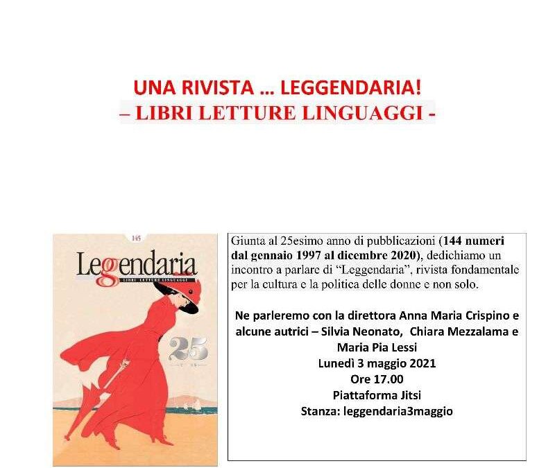 3 maggio: Tour di presentazioni e discussione della rivista “Leggendaria”