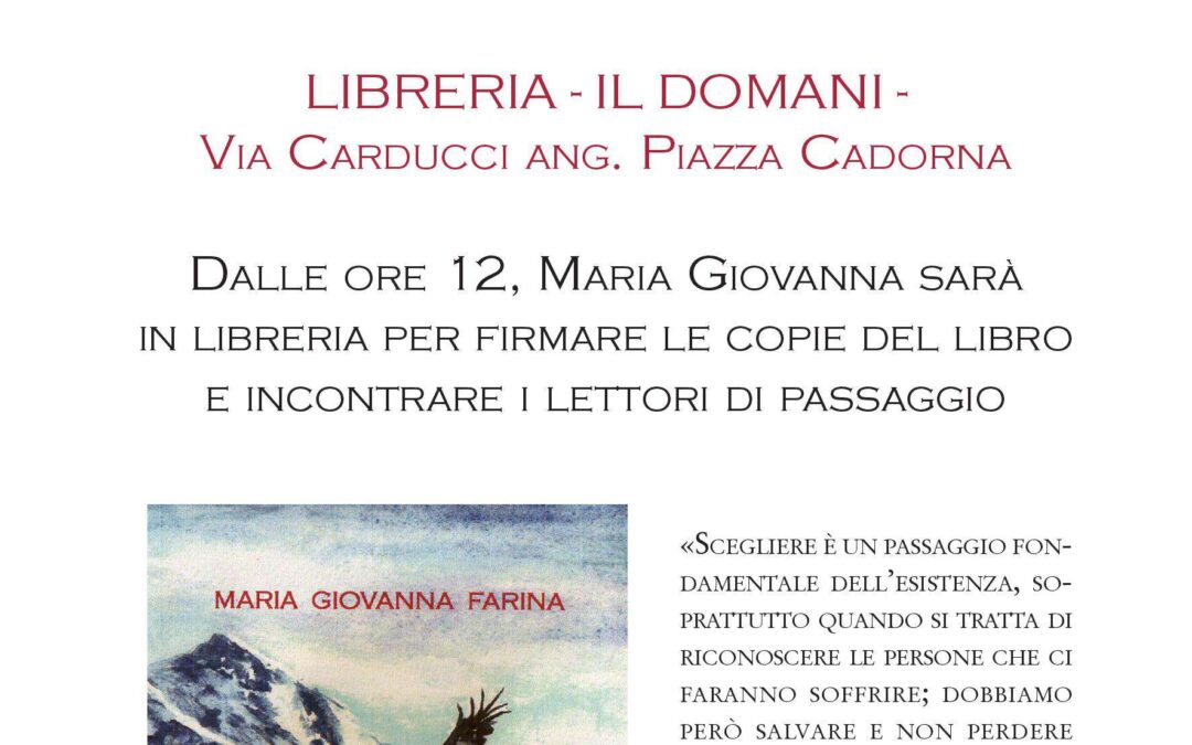 Milano, 19 ottobre – Presentazione del nuovo libro di pratica filosofica della filosofa Maria Giovanna Farina “La libertà di scegliere”