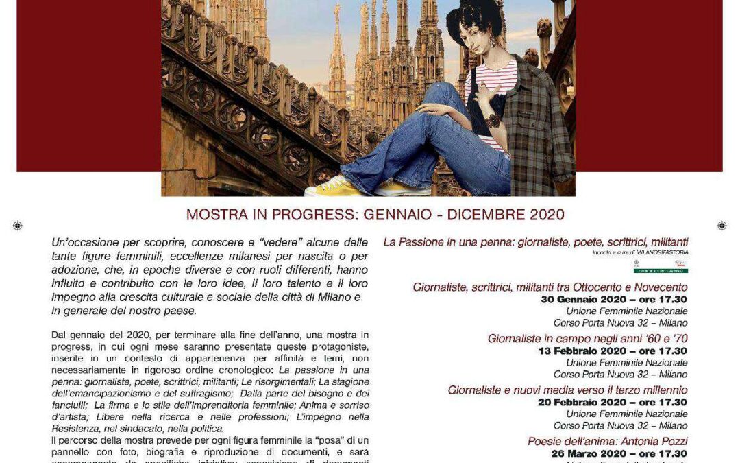 Milano, la città delle donne Pensiero, azione, creatività, impegno Mostra in progress: Gennaio-Dicembre 2020