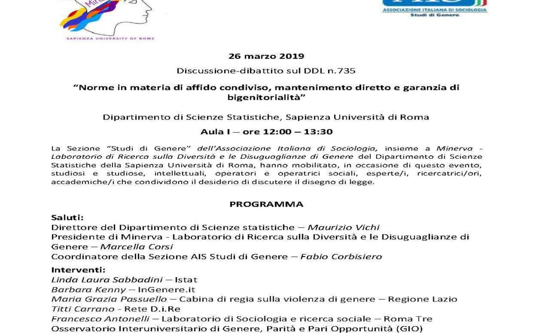 Roma 26 marzo – Discussione-dibattito sul DDL n.735