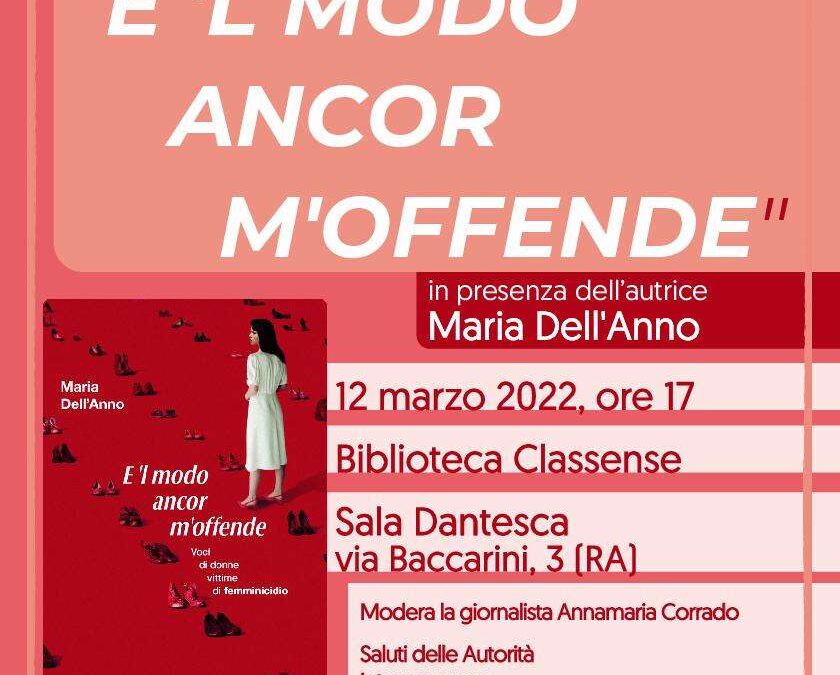 11/12 marzo : Diamo voce alle donne “E l'modo ancor m'offende”