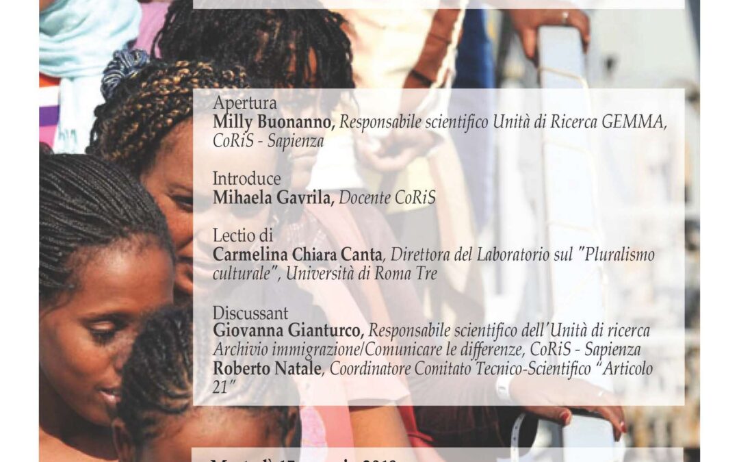 Roma, 15 maggio – Seminario RACCONTI MIGRANTI. VOCI DI DONNE DAL MEDITERRANEO