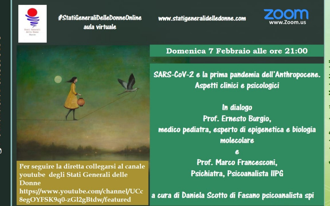 7 febbraio, #statigeneralidonne on line:  Il prof. Ernesto  Burgio parlerà di #covid19