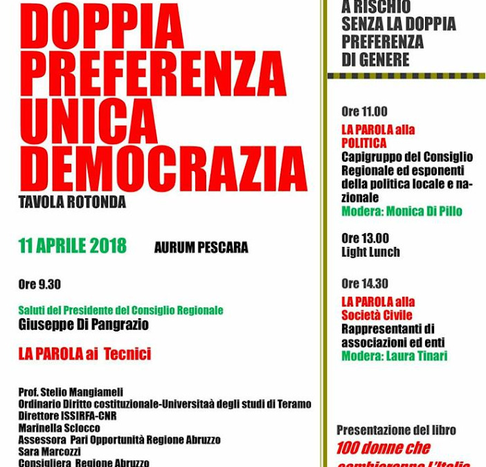 Pescara, 11 aprile – Presentazione del libro “100 Donne che cambieranno l' Italia”