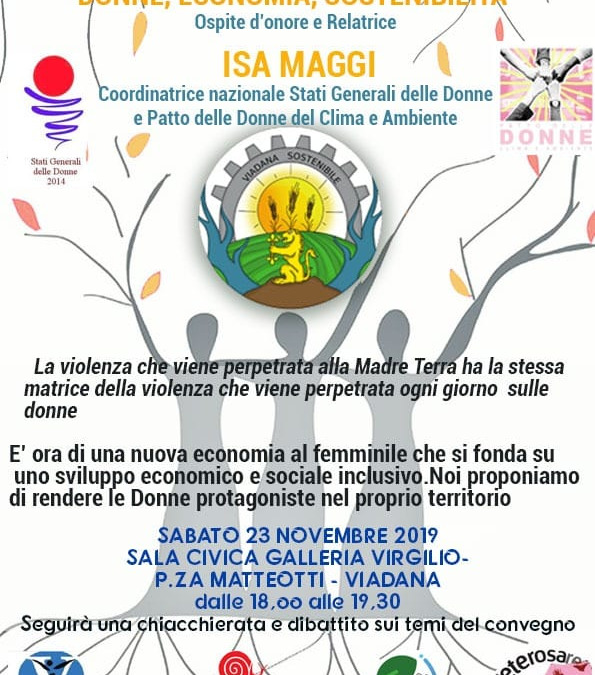 Viadana (MN), 23 novembre – Incontro: Donne, economia, sostenibilità