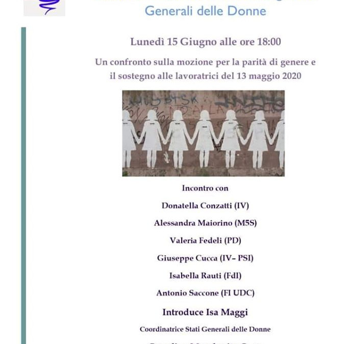 15 GIUGNO, #statigeneralidonne on line:  Tavola rotonda sulla mozione in Senato