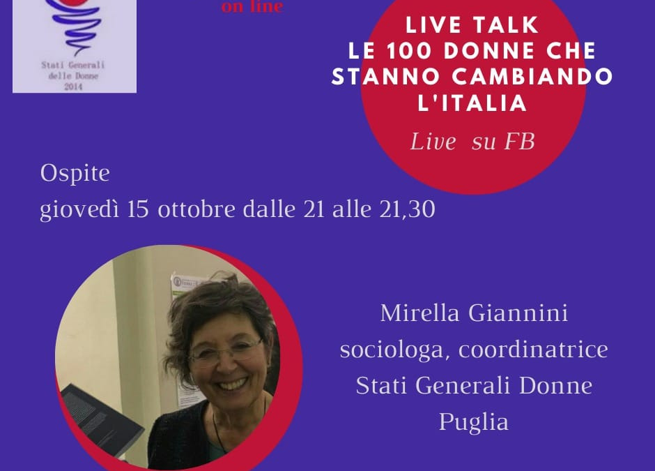 15 ottobre, #statigeneralidelledonne : live talk