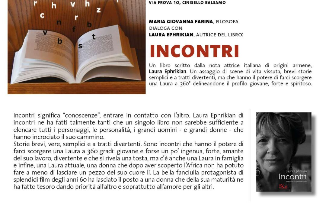 Cinisello Balsamo, 22 settembre – Parole fuori dai libri. Incontri con gli scrittori