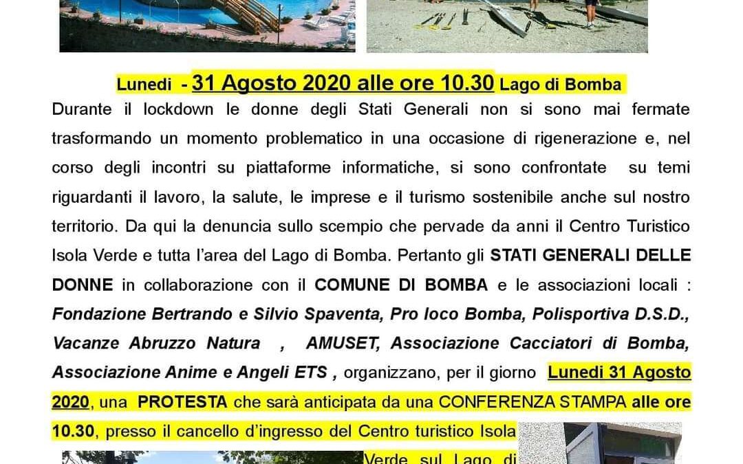Bomba (CH), 31 agosto  – Conferenza stampa “Da isola verde a isola del degrado”