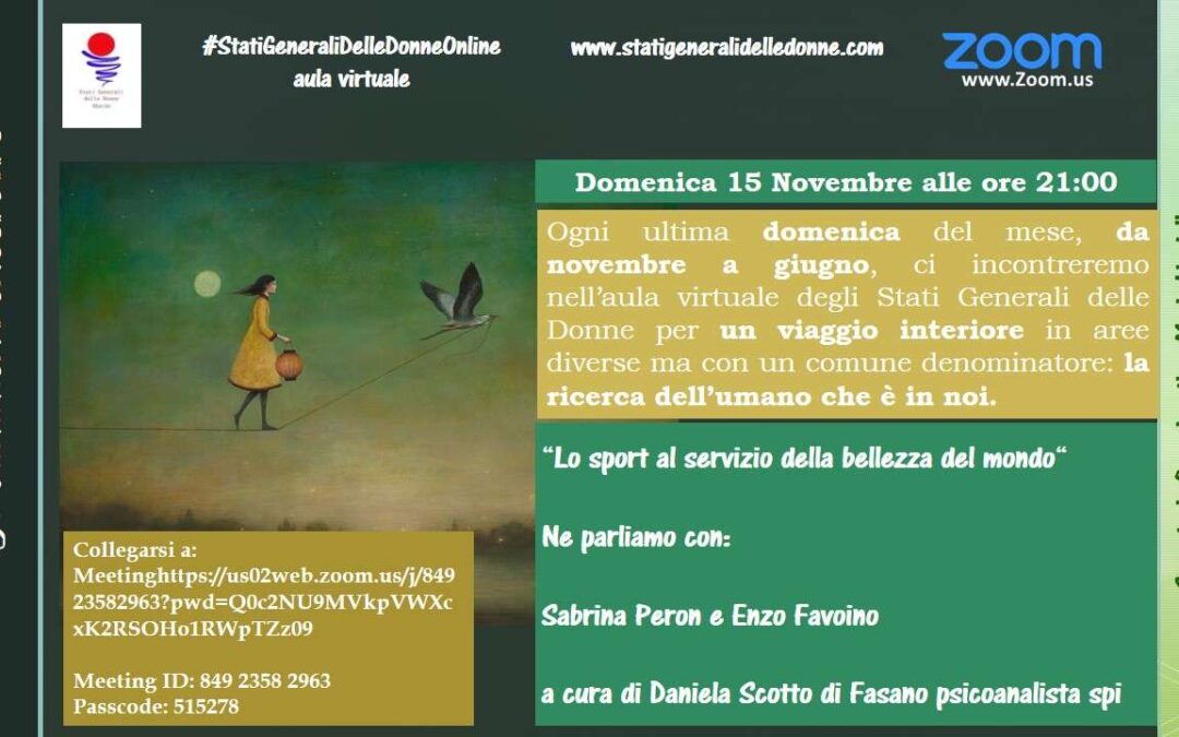 15 novembre, #statigeneralidonne on line: IL CAMMINO INTERIORE