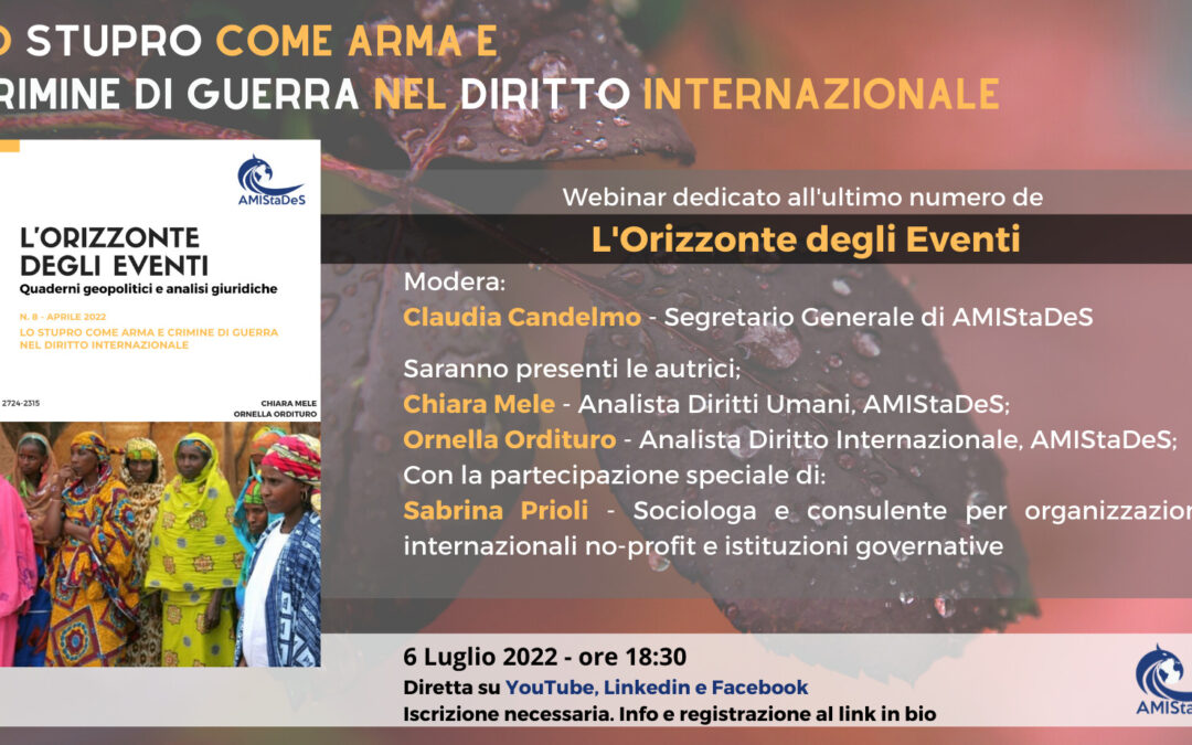 “Lo stupro come arma e crimine di guerra nel diritto internazionale”