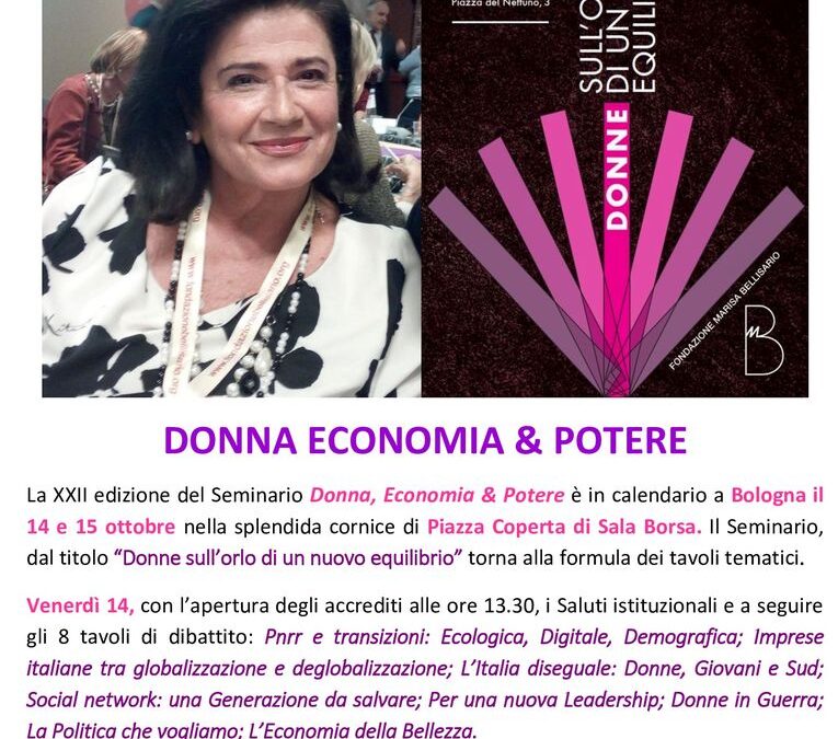 14/15 ottobre “DONNA, ECONOMIA & POTERE”