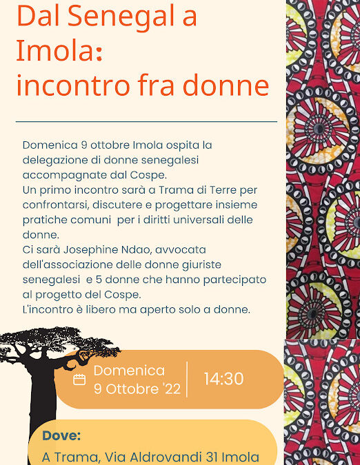 9 ottobre ad Imola Incontro con delegazione donne senegalesi