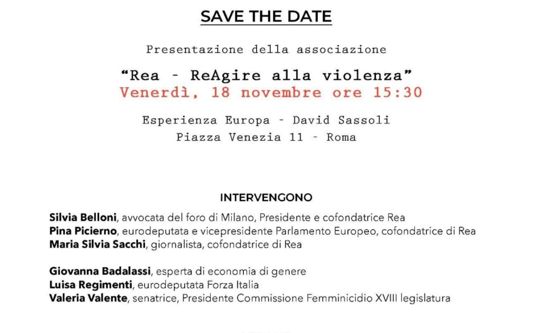 18 novembre: REA -Reagisci alla violenza
