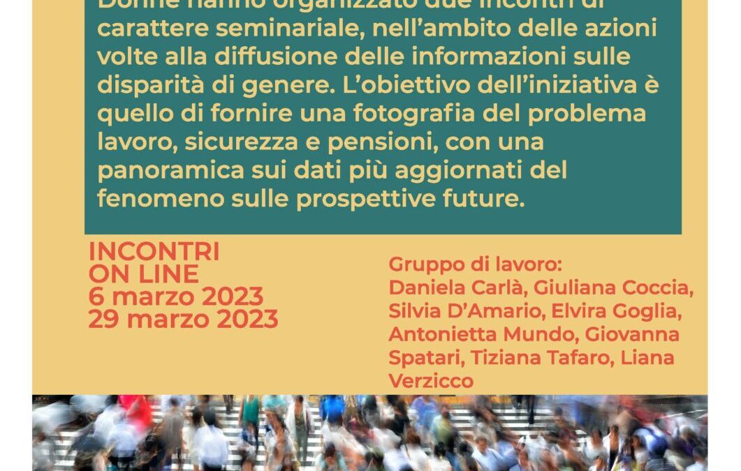 6/29 marzo, Incontri on line : LE SCOMODE CIFRE DELL’ITALIA DELLE DONNE
