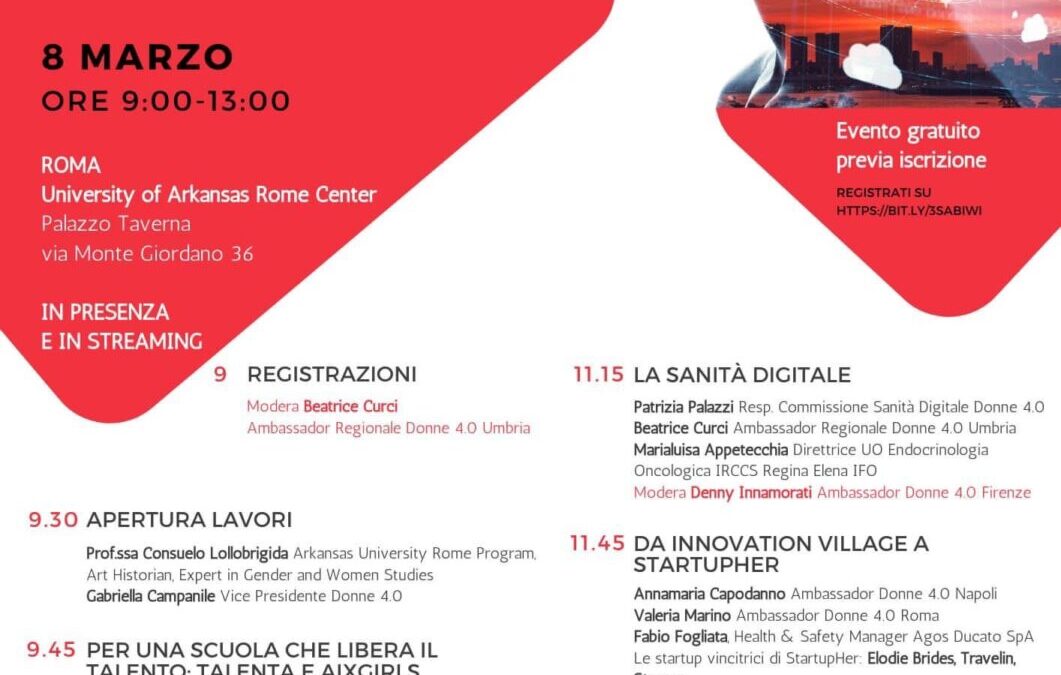 8 marzo, Roma: I Progetti Donne 4.0 per la transizione digitale di genere