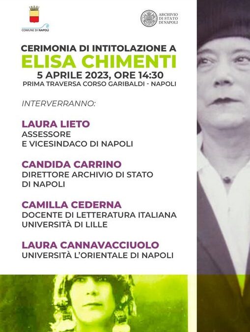 5 aprile, Napoli: Cerimonia di intitolazione a Elisa Chimenti