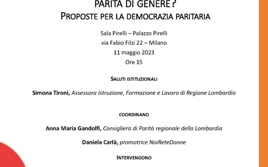 11 maggio: DAVVERO SONO NECESSARI ALTRI 132 ANNI PER LA PARITÀ DI GENERE?