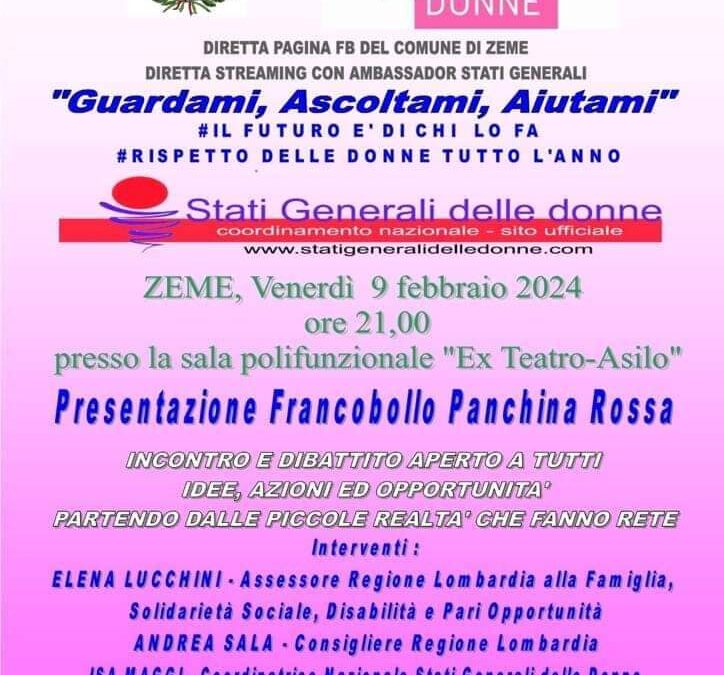Comune di Zeme, 9 febbraio: Parliamo di misure di contrasto alla violenza