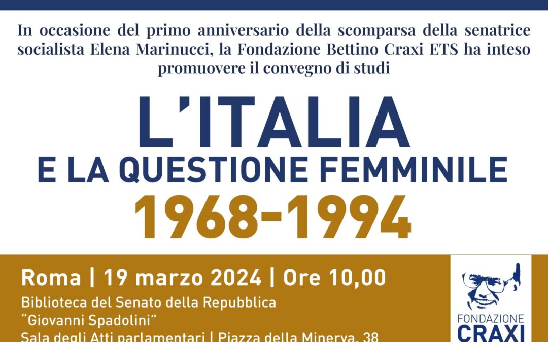 19 marzo: L’ITALIA E LA QUESTIONE FEMMINILE 1968-1994