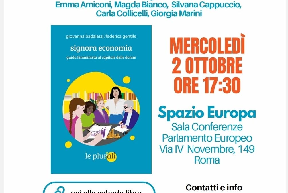 2 ottobre: presentazione del libro “Signora economia.pre 17.30