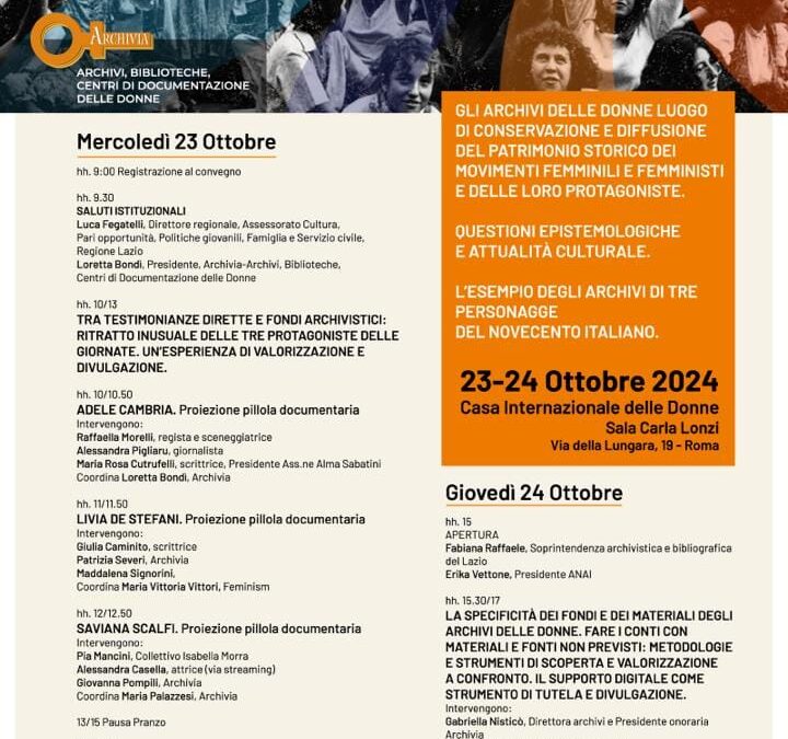 23-24 ottobre, convegno: Eccentriche e intraprendenti