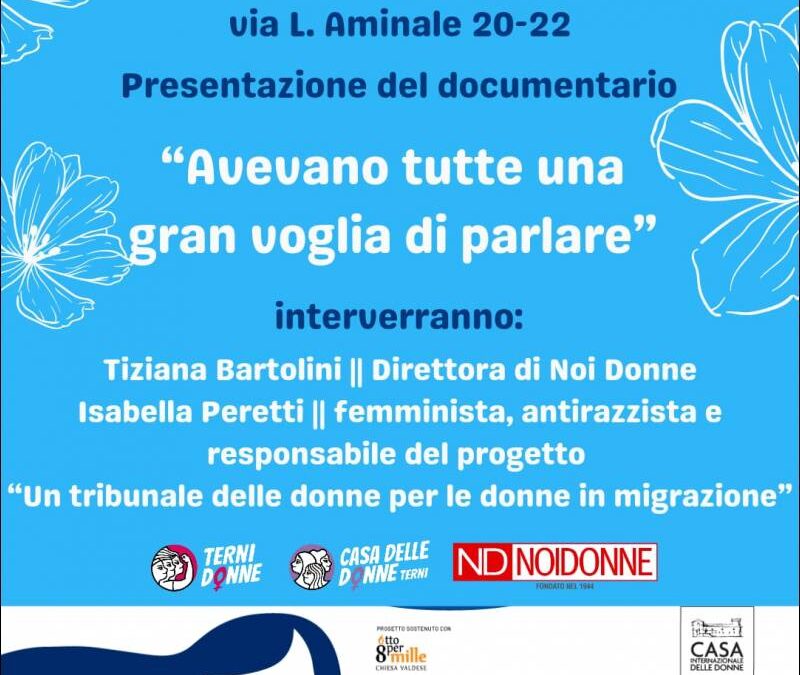 Terni / Avevano tutte una gran voglia di parlare