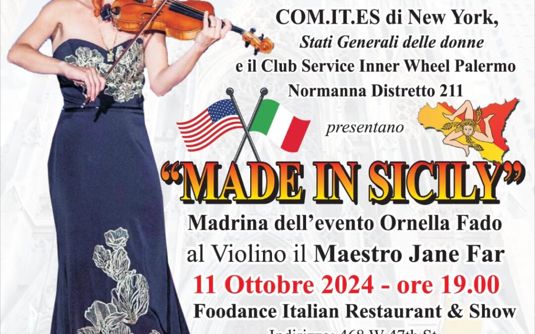 New York : – Jane Far  con il suo  violino  a Manhattan , al Foodance Italian Restaurant & Show di Cesare Vangeli
