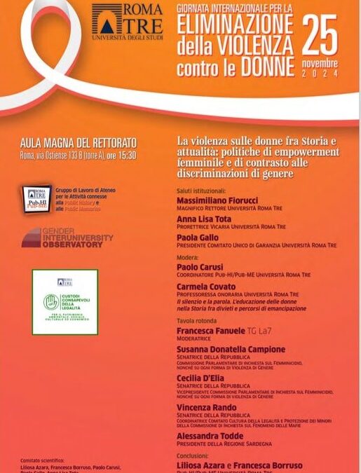 25 novembre: giornata internazionale per l’eliminazione della violenza contro le donne