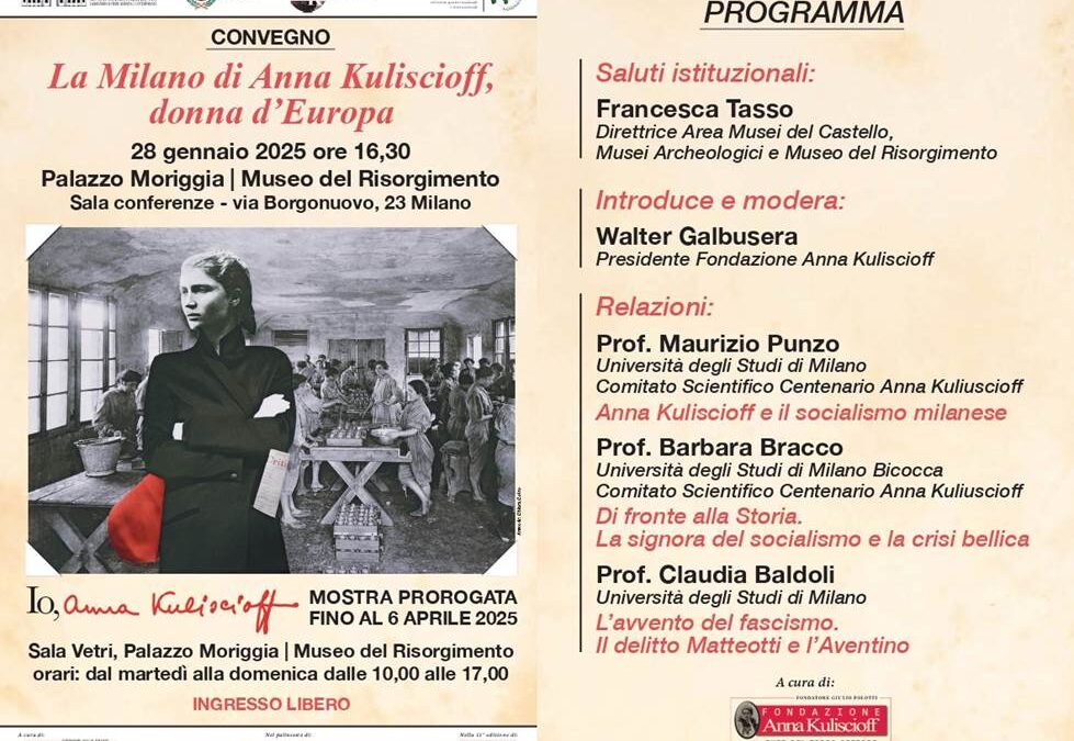 “La Milano di Anna Kuliscioff, donna d’Europa”